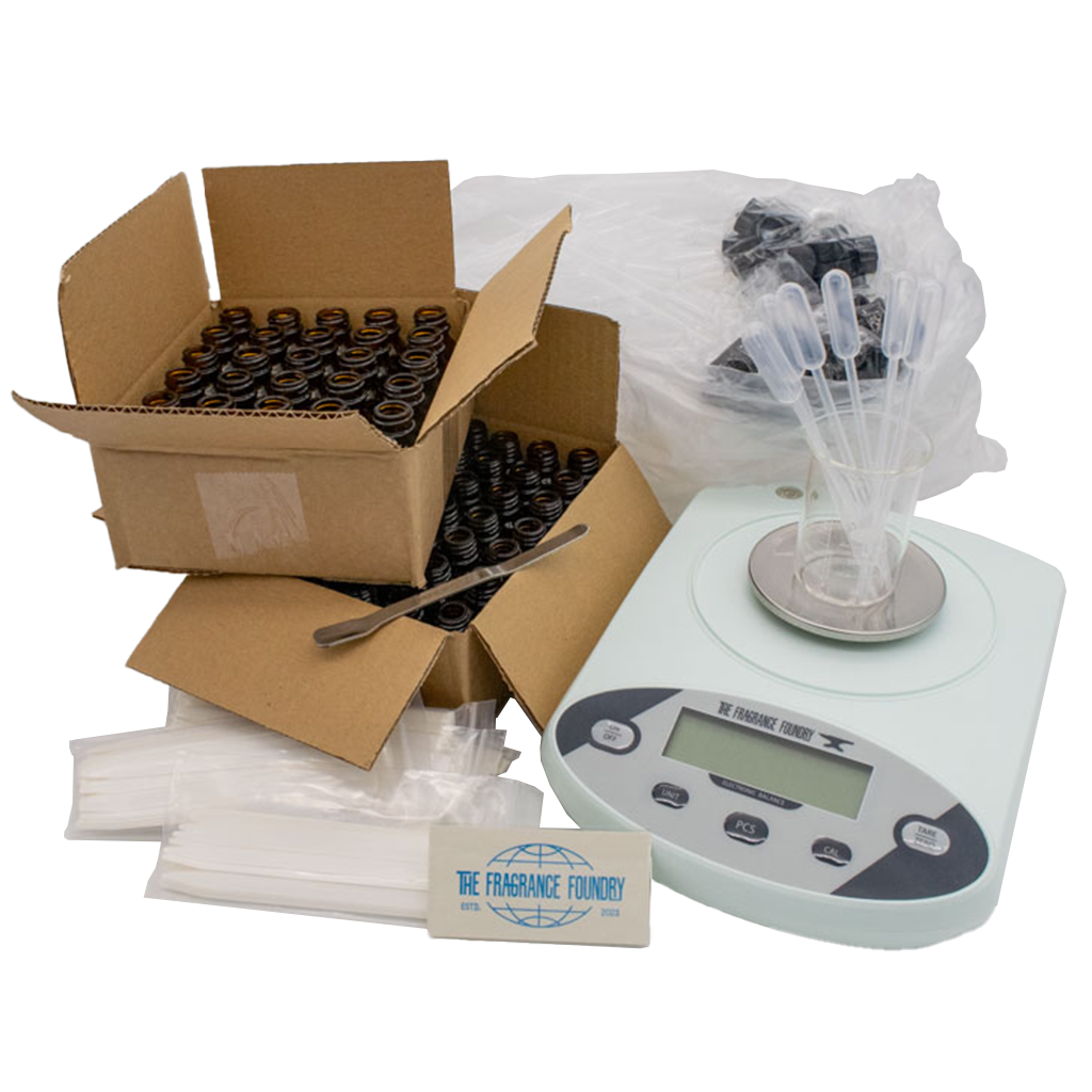 Kit iniziale per attrezzature da profumeria con bilancia da laboratorio